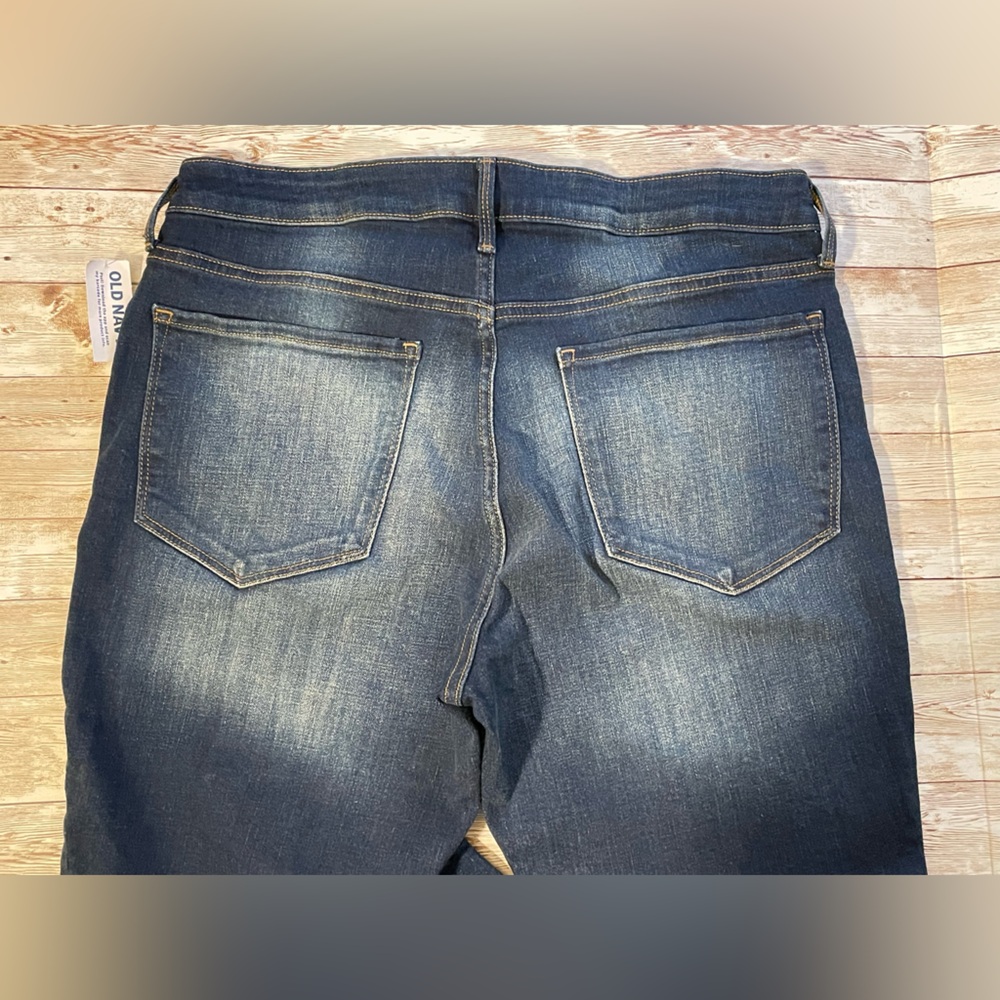 🆕 Old Navy Women’s Mid-Rise Rockstar Super-Skinny Jeans 14 Large Dark Wash - Picture 11 of 16